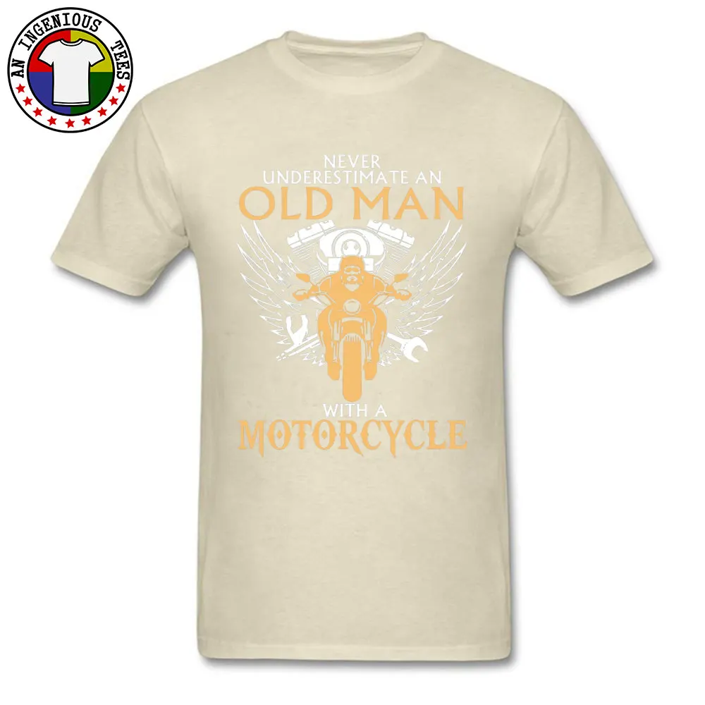 Grandpa Motorcycle T Shirt Vintage Rider Biker Father Tshirts Never Underestimate Old Man With A Motorcycle Plus Size T-Shirt