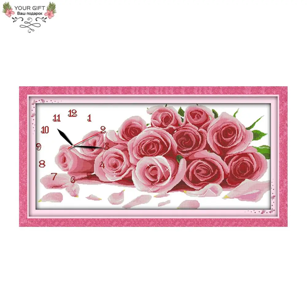 

Штампованные и счетные романтические розы для украшения дома, ваш подарок, наборы для вышивки крестом, G197, 14CT, 11CT