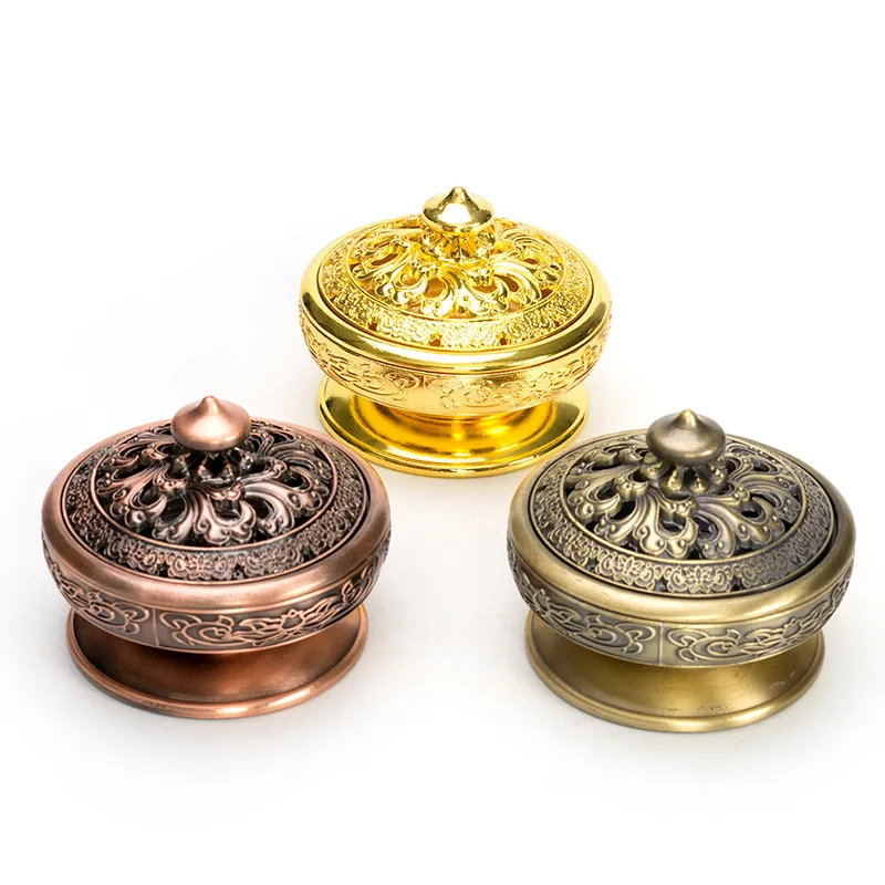 PINNY Nepalese Classical Metal Incense Burner Alloy Coil Censer Buddha Decor Cone Incense Base Sandalwood Metal Crafts