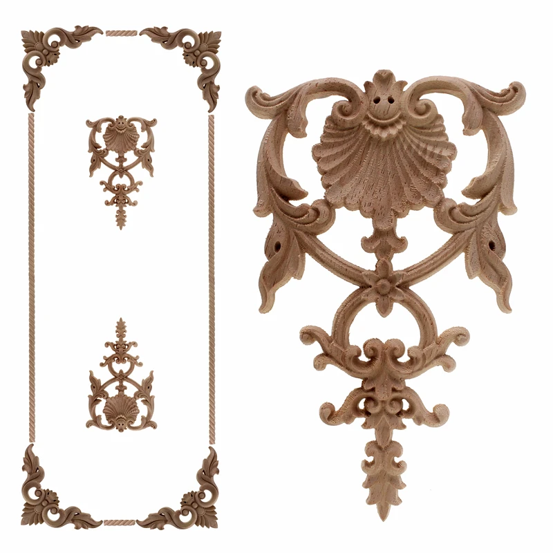 VZLX Wood Applique, European Trim, Decorative Decals, Door And Table Decorated With Carved DIY Home Decoration Accessories