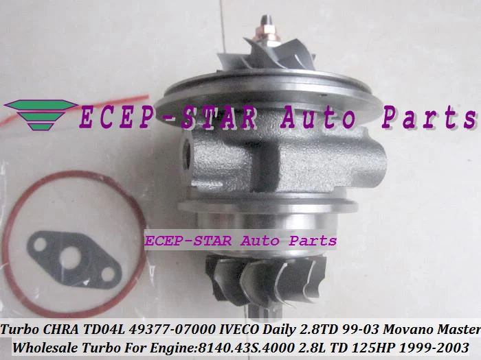 Free Ship Turbo Cartridge CHRA TD04L 49377-07000 454126 751578 53039700075 53039700034 For IVECO Daily 99- 8140.43S.4000 2.8L