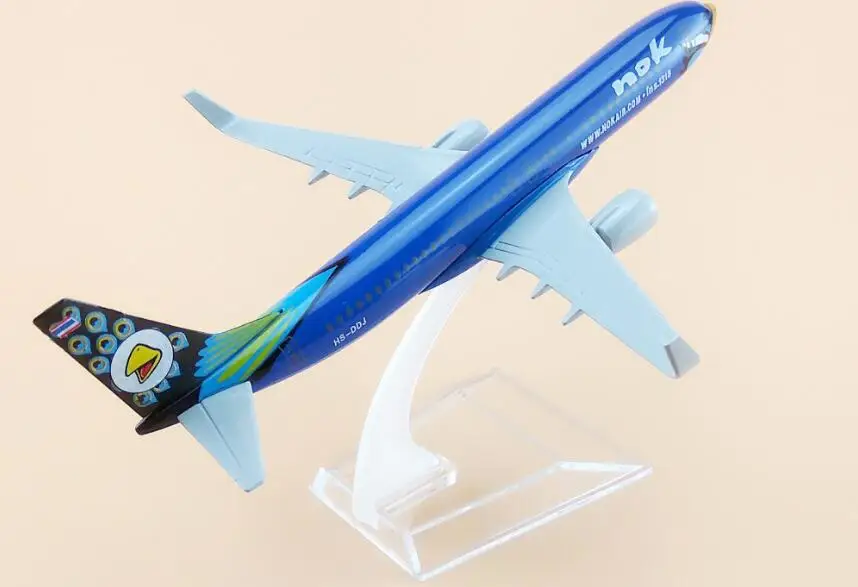 16cm Blue Alloy Metal Thai Air NOK Airlines Boeing 737 B737 Airway Airplane Model Plane Model W Stand Aircraft Gift