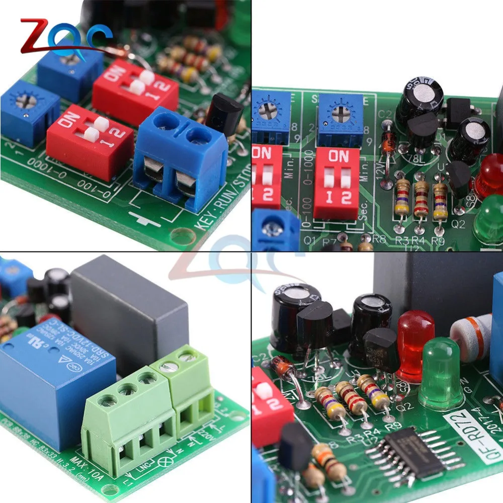 Dual Time Adjustable Cycle Delay Timing Relay Repeat ON OFF Switch Infinite Loop Timer Module AC 100V 110V 120V 220V 230V 240V