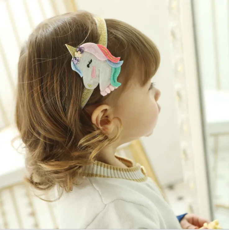 New Fashion ins Kids Girl Headband Unicorn Rainbow Hair Band Headband Hairband Hair Apparel Accessories Kids Headpiece Headwear