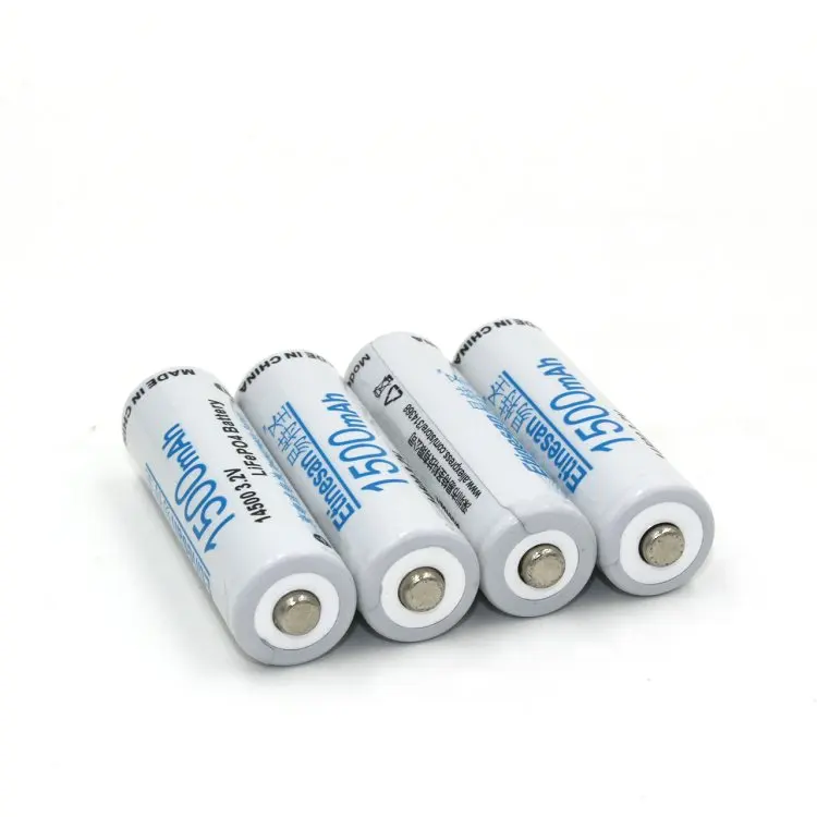 4 pcs Etinesan 3.2v 1500mAh 14500 AA LiFePo4 lithium rechargeable battery Flashlight, camera, shaver, radio, remote control,