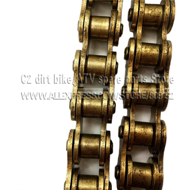 Gold 420 Chain 104 Links For Chinese 110cc 125cc Engine Pit Dirt Motor Trail Bike ATV Quad 4 Wheeler Motorcycle