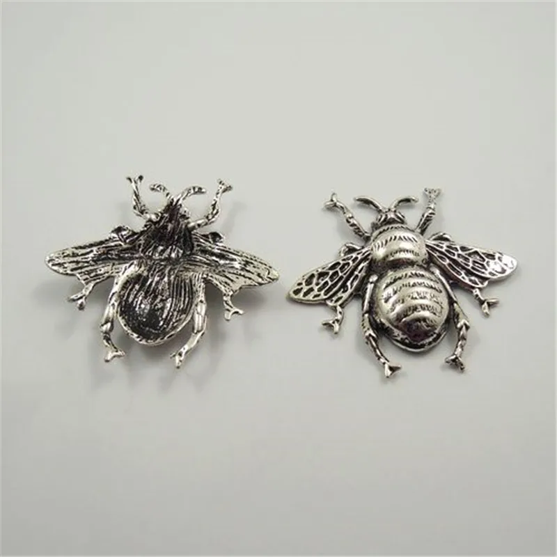 GraceAngie 12PCS  Alloy Antique Silver Color Insect Bee 40*37mm Wing Pendant Charms Jewelry Accessory Handmade 31823