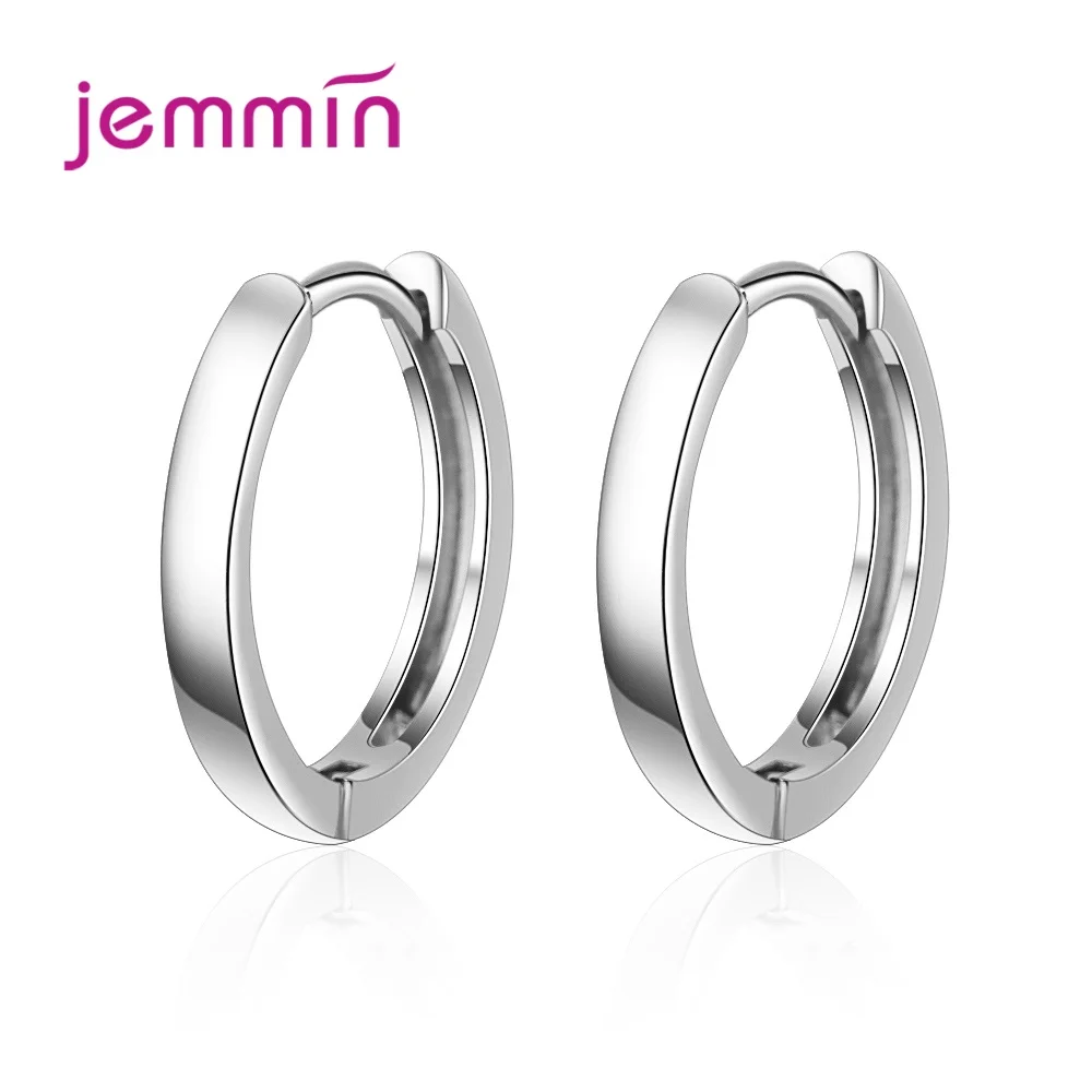 

New Breif Small Hoop Earrings 925 Sterling Silver Black White Color Circle Hoop Earring For Women Ear Bijoux Earrings Oorbellen