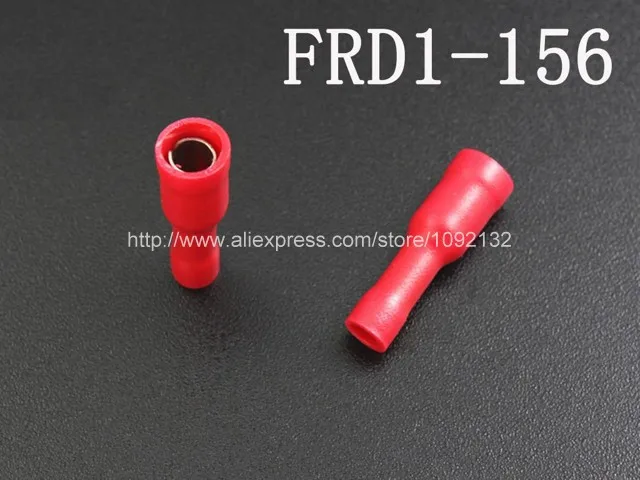 1000pcs Red FRD1-156 Female Insulated Electric Connector Female Bullet connector terminal Crimp for 22~16 AWG,Wiring 0.5~1.5mm2