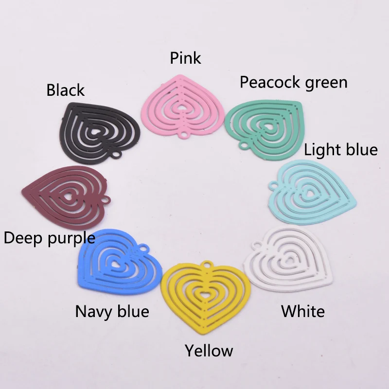 100 Stück AC4412 15mm*15mm Multi-Herz-Anhänger Halskette Ohrring Armband Verbinder für Schmuckherstellung – Detail 3