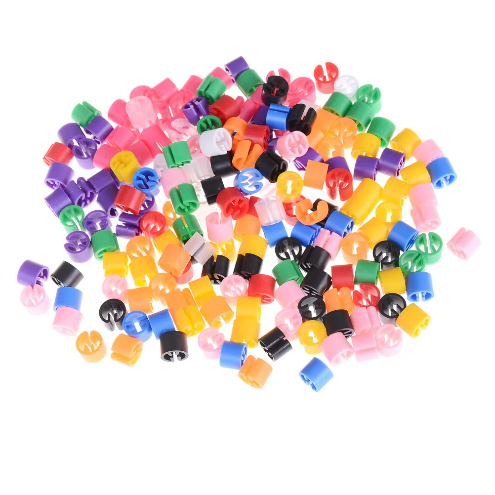 100PCS Colorful Plastic Snap On Hanger Size Markers Hangers Clips Circle For Sizes Clothes Hanger Accessories Label Tube Marked