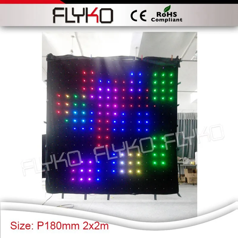 P18 portable soft flexible nigh club backdrop led video curtain display programmable 7ft by 7ft