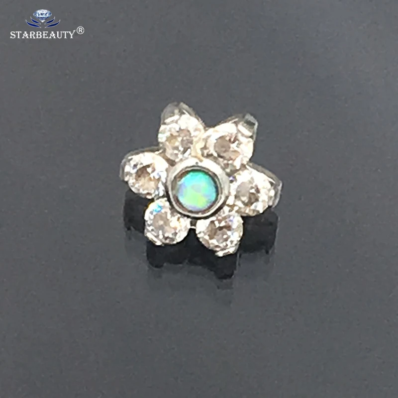 1Pc G23 Titanium Opal Gem Micro Dermal Piercings Dermal Anchor Top Piercings Skin Diver Top Piercing OMBLIGO Body Jewelry