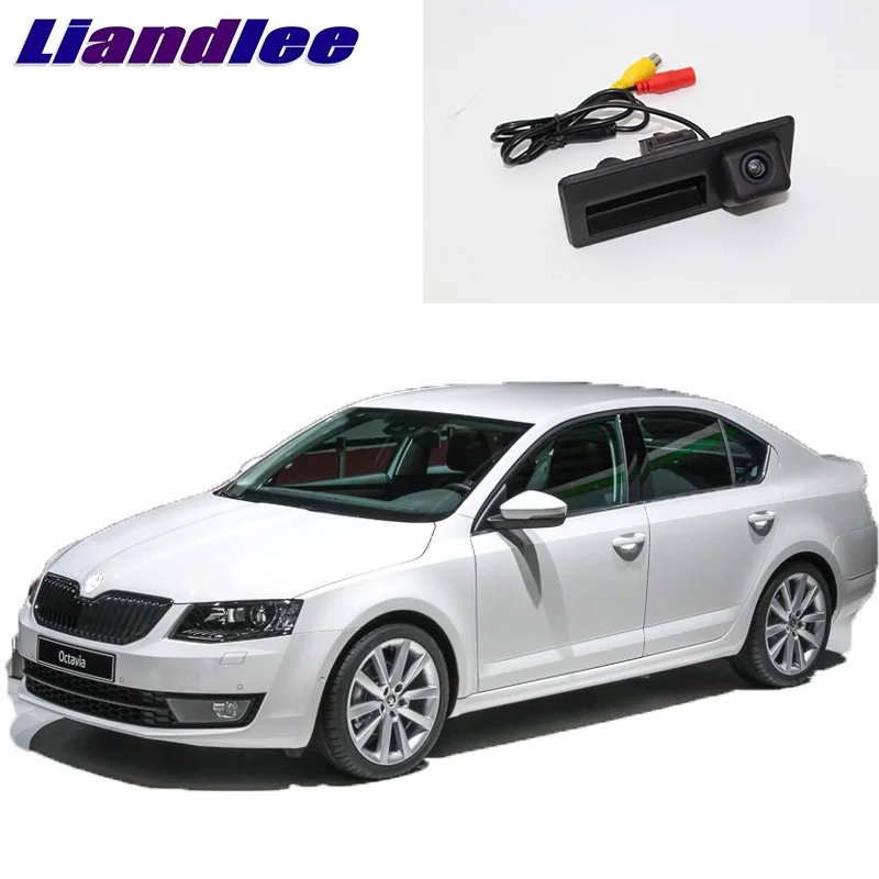 

LiandLee Car Trunk Handle Rear View Reversing Parking Camera For Skoda Octavia MK3 5E 2012~2018