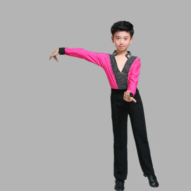 latin dancing tango mens kids morden shirt lace long sleeve dance shirts for boys dance wear ballroom ragazzo costumes children