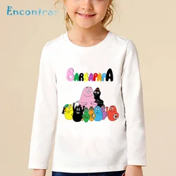 Children Cartoon Barbapapa Cute Print T shirt Kids Funny Casual Tops Boys Girls Comfortable Long Sleeve Baby T-shirt,LKP5162