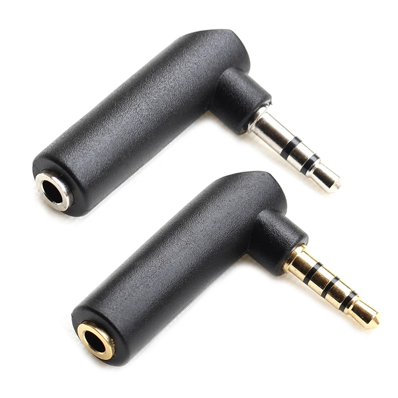 

90 Degree Right Angled 3.5mm Audio Cable Adapter Male to Female Bend Adapter