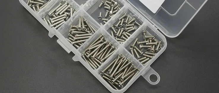 200pcs/lot M2.5*4-M2.5*20 stainless steel 304 phillips countersunk flat head screws set box assortment kits thread repair kit 87