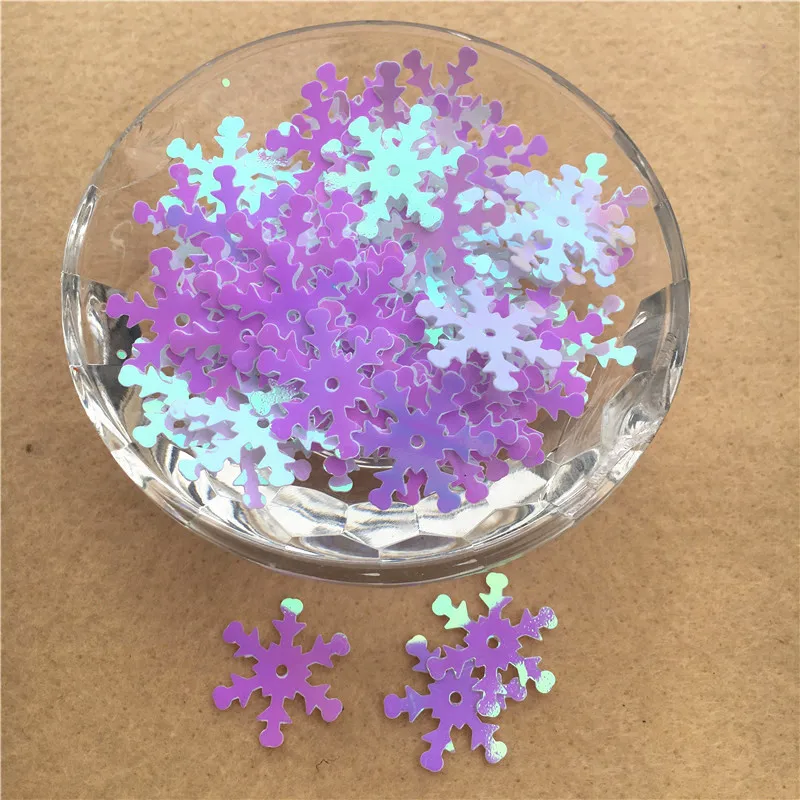 400PCS 19mm Snowflake Sequins Paillette Sewing Christmas Sequin Embellishment Findings wedding Decoration Clothes Accessories