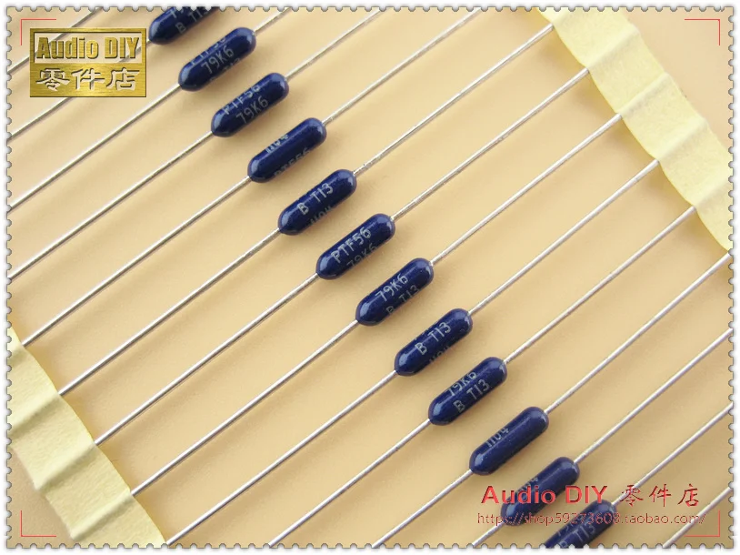 hot sale 30PCS/50PCS DALE PTF56 79.6K/0.25W 0.1% 10ppm High Accuracy Low Temperature Axial Metal Film Resistors free shipping