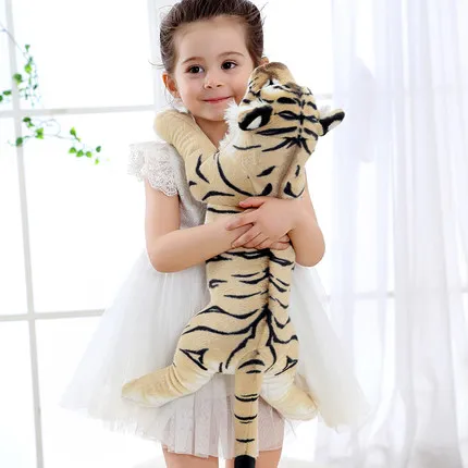 Muñeco de peluche de Tigre, León, leopardo, animales de peluche, almohada suave, regalo de cumpleaños para niños, juguetes de Navidad, Nueva