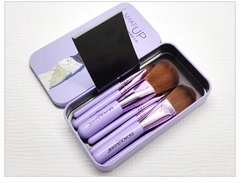 

200Sets/Lot New Foundation Brush, Blush And Eye Shadow , Lip Brush ,Brow At The End Of Brush Makeup Set With Iron Box