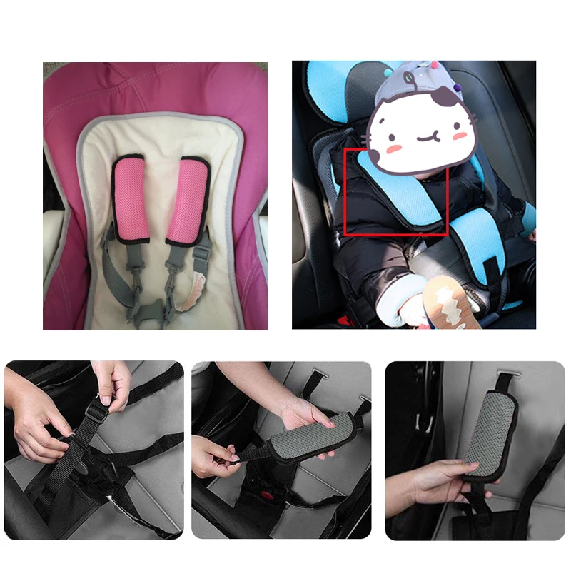 2pcs Car Baby Seat Belt Shoulder Cover Strap Belt Pad Child Seats Belts Harness Pritection Kids Interior Accessories