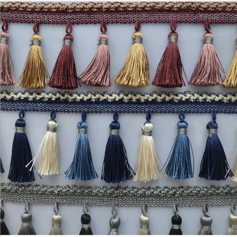 12 Yard / Lot Continental Curtain Lace Accessories Tassel Fringe Trim DIY Drapery Sewing Textile Wedding Decoration AU333