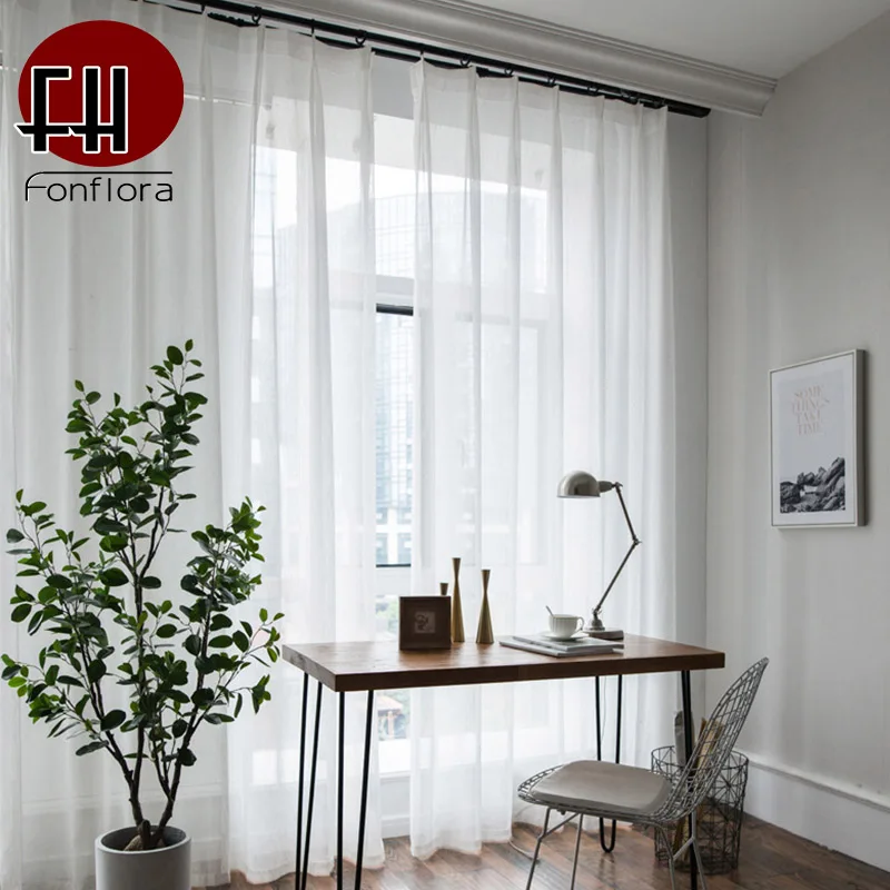

Window Curtain, White Tulle Curtains for Living Room, Plain Voile, Sheer Curtain, Window Treatments, Modern Style, Bedroom Decor