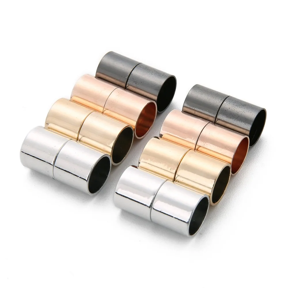 5pcs Gold Rhodium Strong Magnetic Clasps Fit 4mm 6mm 8mm 10mm 12mm Leather Cord Bracelets Clasp Connectors for Jewelry Making