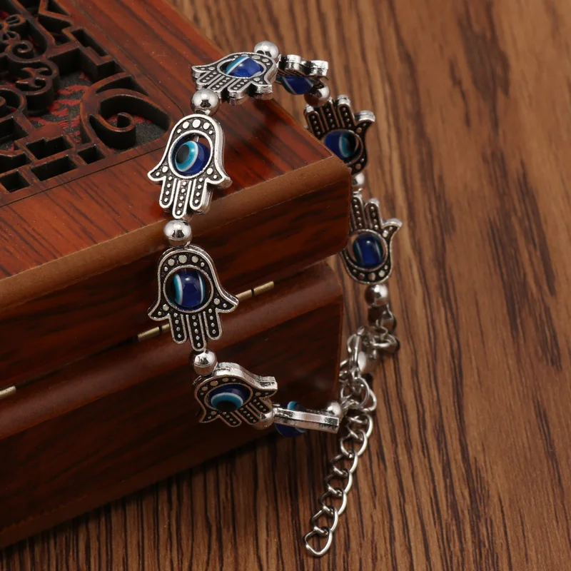 Tenande 2-farbige Vintage-Natursteinperlen, Hamsa-Hand, böser Blick, Armbänder und Armreifen für Frauen, Schmuck, Bohemian-Maxi-Bijoux – Detail 35