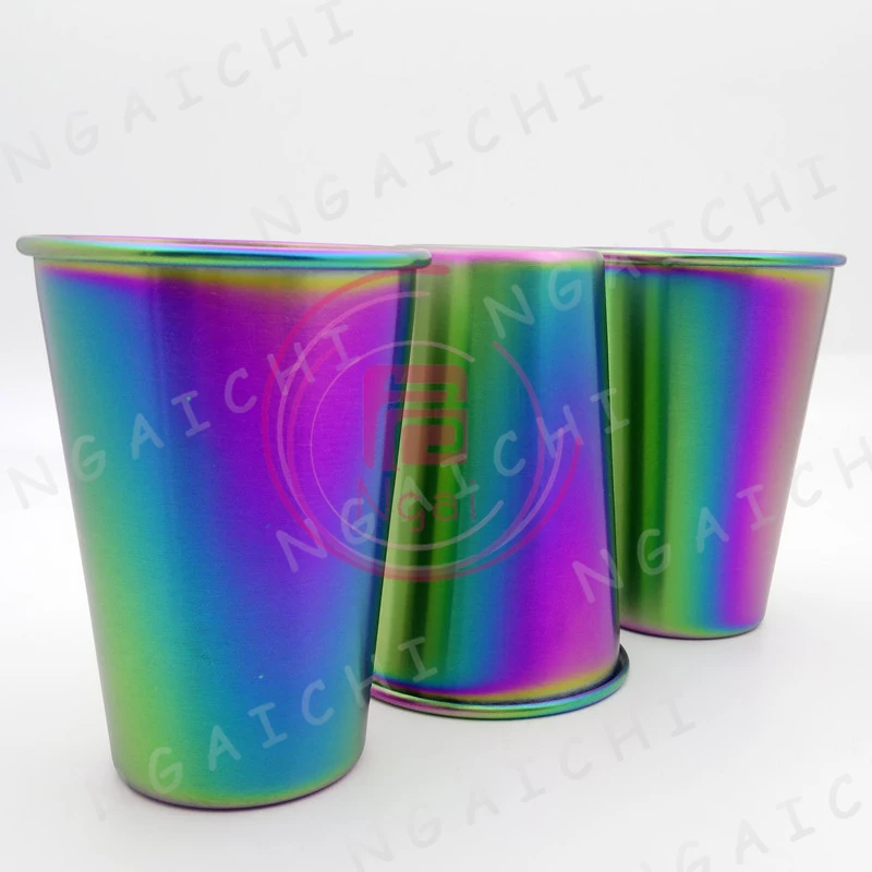 Stainless Steel Rainbow Mug, Water Cup, Drink Cup, Beer, Drinking, Colorful, Large Drink-ware, Cold Blackpot, Yill-Pit Scuttle