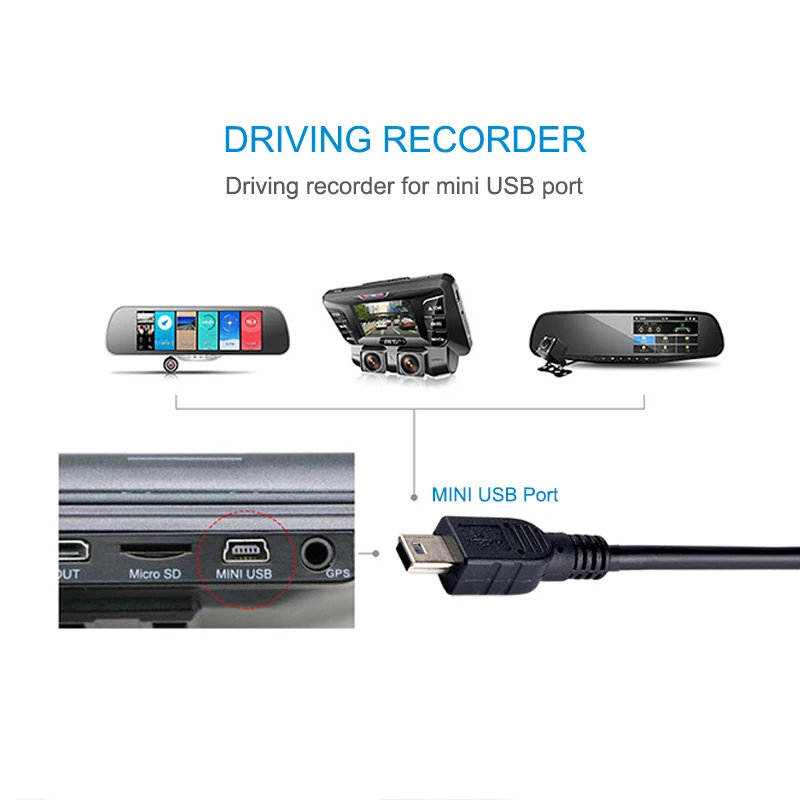 Data Charging Cable Cord Adapter USB to USB Male to Mini 5 Pin B for MP3 MP4 Player Car DVR GPS Camera HDD Mini USB Cables