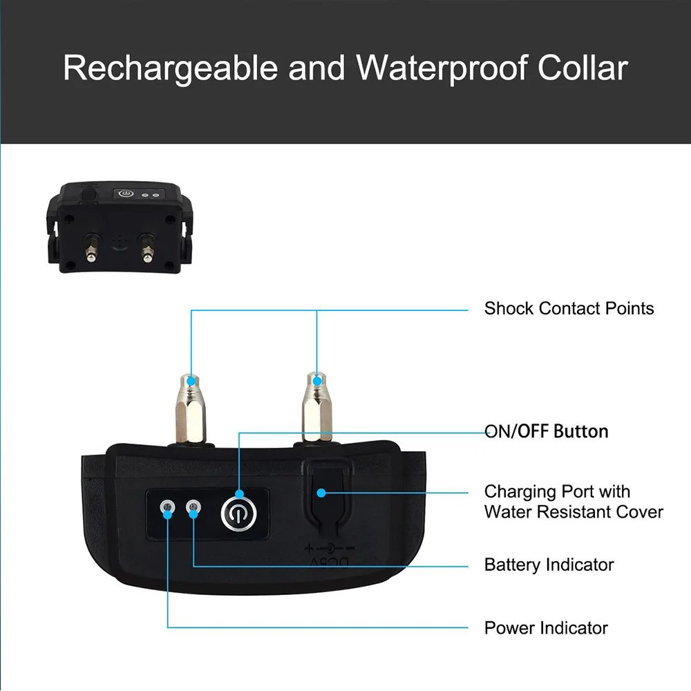 Imagem -02 - Cerca de Choque Elétrico para Pet Training Recarregável Dog Collar Suprimentos Impermeáveis 5625 Metros Quadrados Tp16