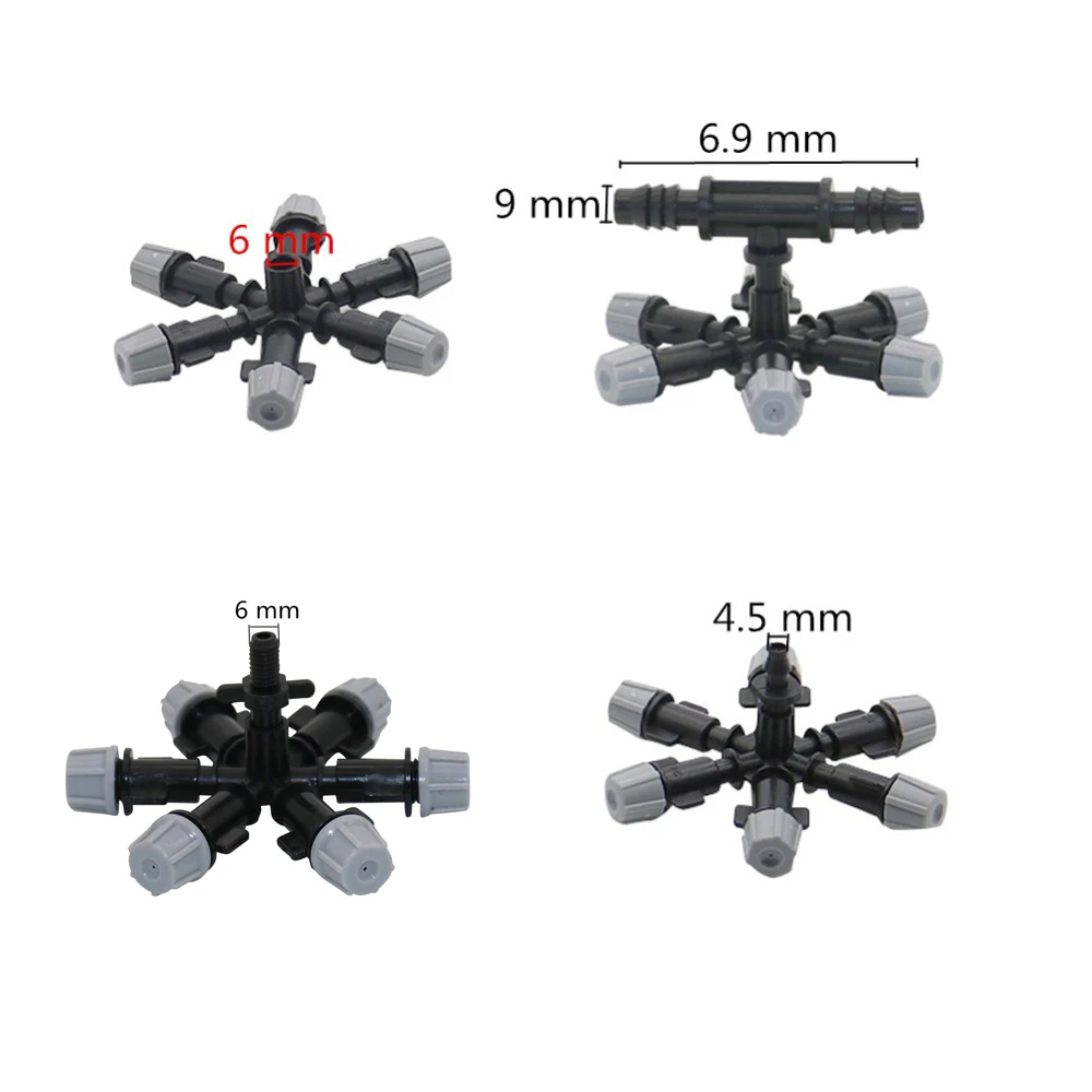 1 szt. Szary zraszacz do nawadniania w szklarni ogrodowych z wieloma dyszami narzędzia rolnicze dysza zamgławiająca chłodzący