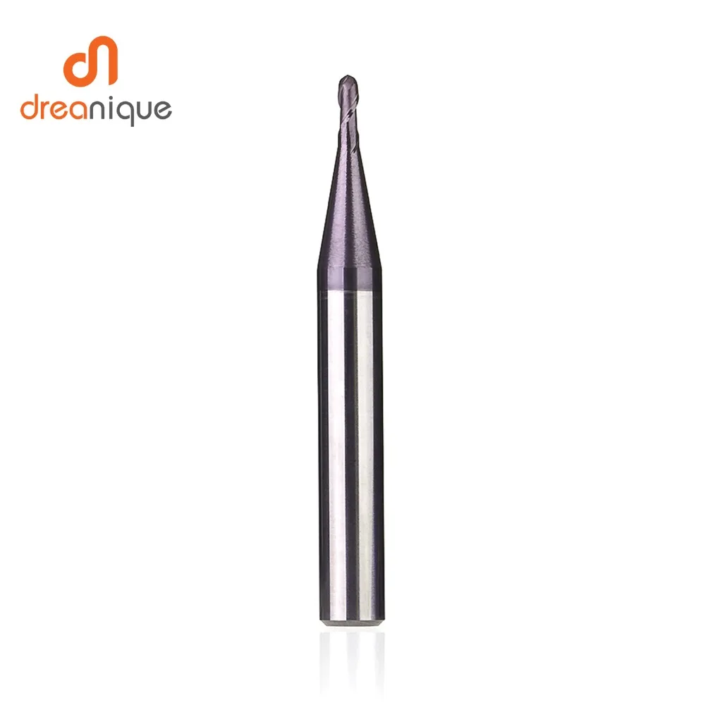 1pc ball nose end mill 2 flutes R0.5-R6.0 cnc end milling cutter for metal face and slot machining coated end mills for hrc50