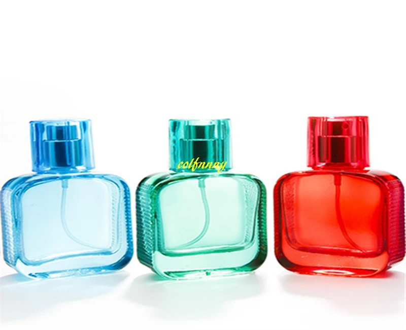 

100pcs/lot Fast shipping 30ml square perfume Spray glass bottle spray bottle Empty reusable bottle