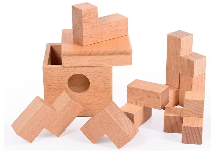 Neue Box Holz Soma Würfel Puzzle Logic Gehirn Teaser Holz Spiel Spielzeug für Kinder Erwachsene