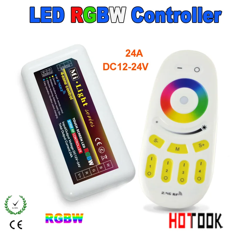 light series 4 zone led controlador caixa rgbw 12 24 24v 24a 24g painel de toque led controlador controle para lampada led mi 01