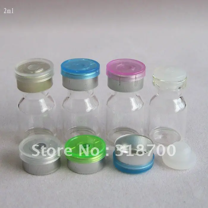 

300pcs/lot 2ml Clear Injection Glass Vial With Flip Off Cap Mini Empty Bottle Glass Containers