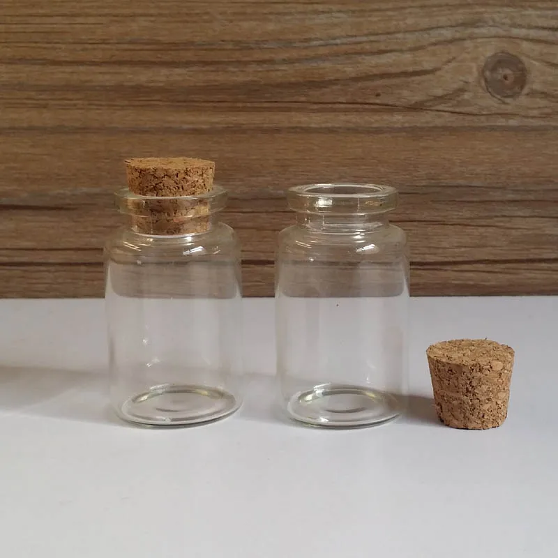 30x20 ml หลอดไม้ Cork 20cc ขวดแก้วใสแก้ว Jar Cork Tube ขวด 2/3 ออนซ์ภาชนะ