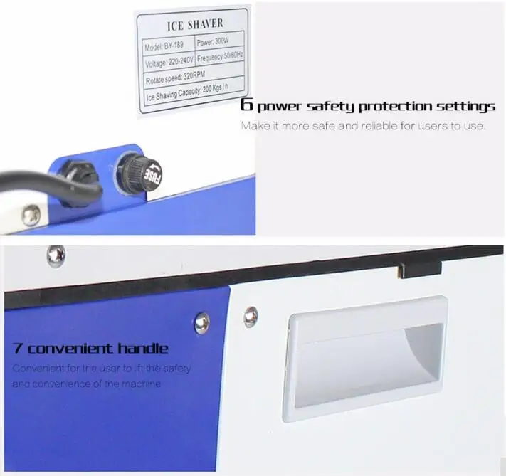 Neve Ghiaccio Maker 220V/110V Commerciale 5kg Capacità Frantoio di Ghiaccio di Energia Elettrica Capacità di Stoccaggio di Ghiaccio Modello 189