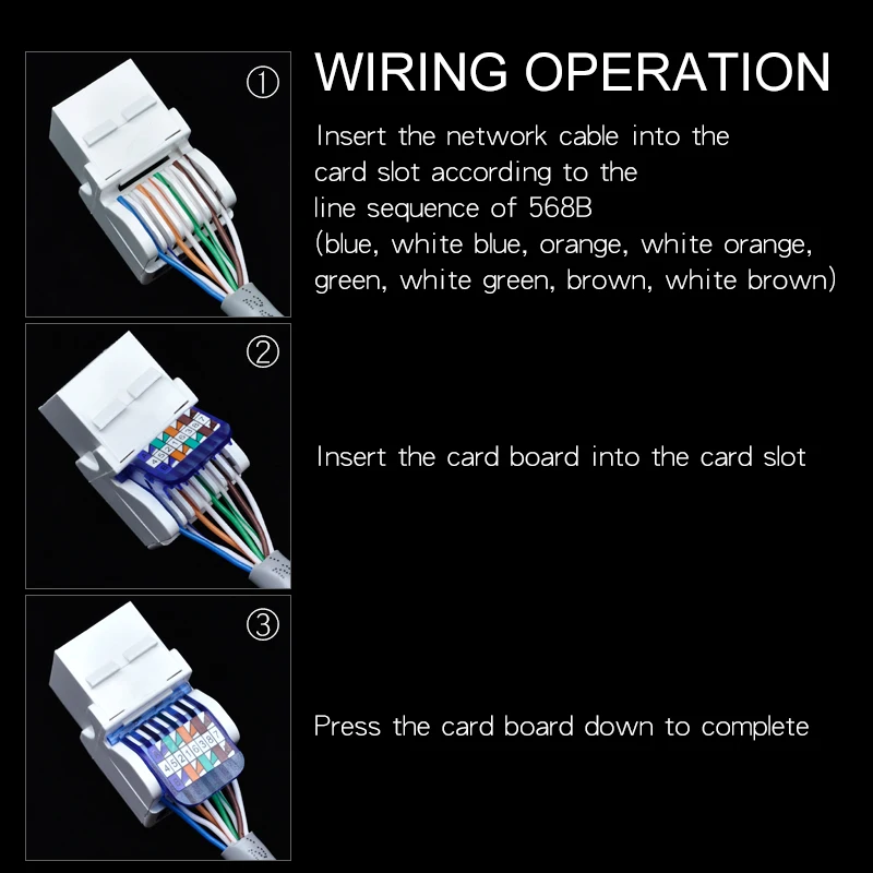 CNCOB Cat5e tool-free installation module cat5e network module rj45 cable crystal head socket computer communication information