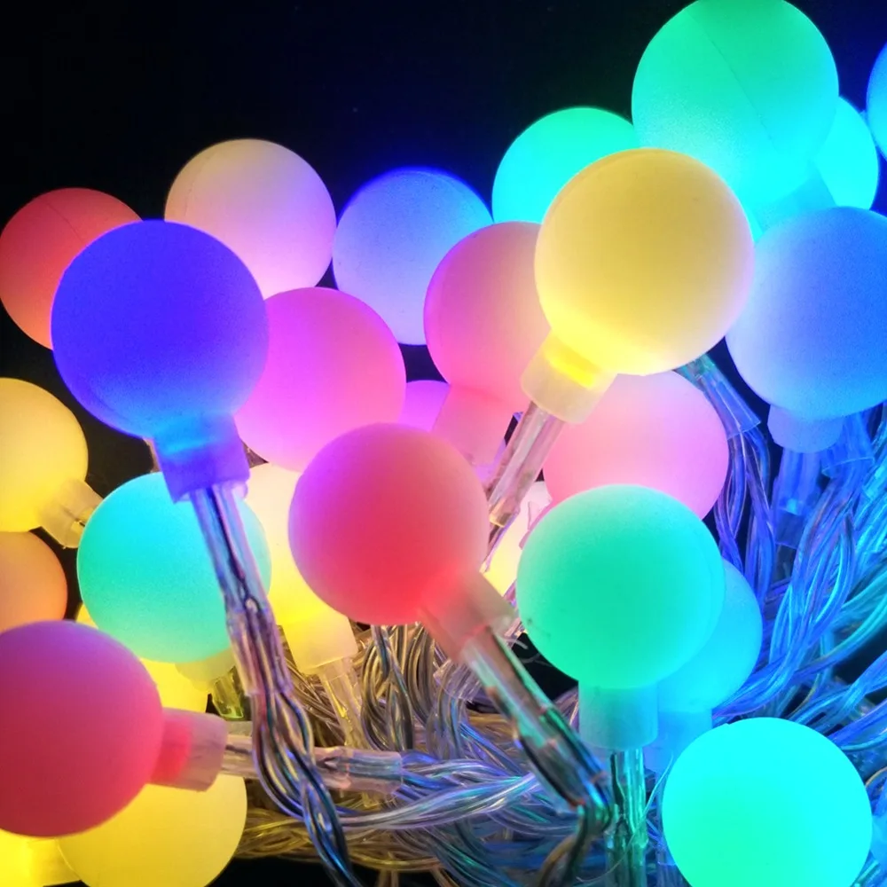 YIYANG – guirlande lumineuse LED multicolore de noël, 100 boules, 10M, 110V 220V, IP44, extérieur, fête de mariage, décoration de vacances