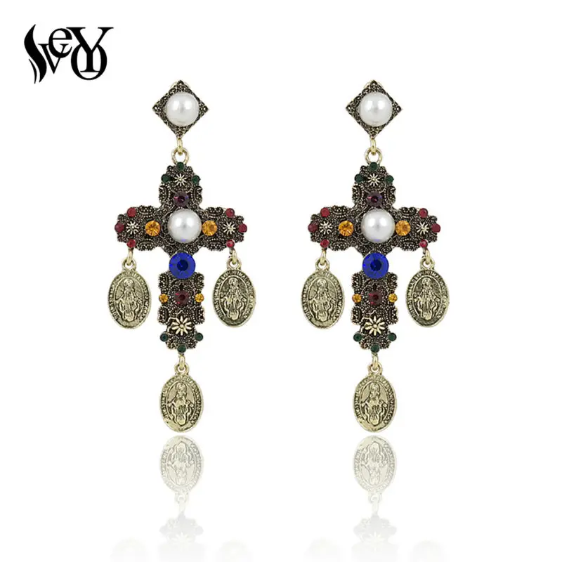 VEYO Crystal Cross Alloy Earrings High Quality Classic