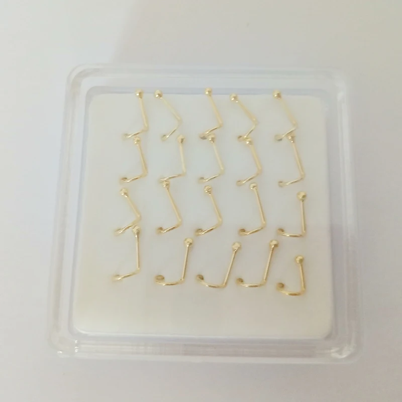20Pcs 925 Sterling Silver Twist Bar Nose Screw Ball Nose Stud Piercing Body Jewelry Percing Nez Pircing Nariz