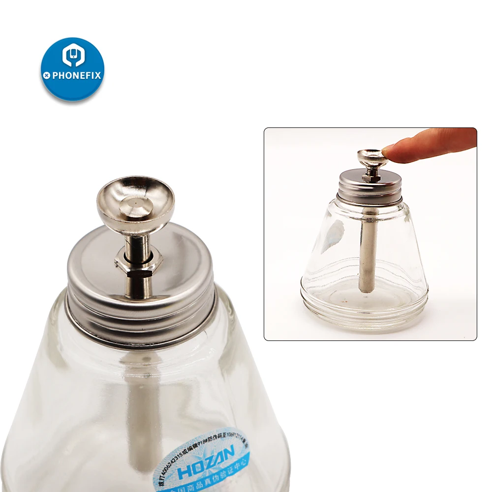 PHONEFIX 100ml Dispenser per pompa per bottiglia di vetro per riparazione di telefoni cellulari per strumento per la rimozione del trucco per la pulizia dello smalto per detergente per Acetone