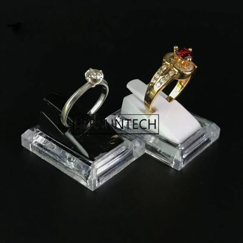 200pcs Finger Ring Display Stand Holder Jewelry Tray Diamond Ring Gemstone Rings Plastic Showcase Jewelry Display Holder