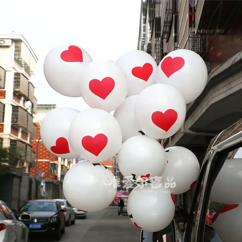 send random 10pcs/Lot 12inch 3.2g/Pc Latex Helium Ball Ballon Wedding Party Birthday Heart Pattern Mixed Color Balloon Q99