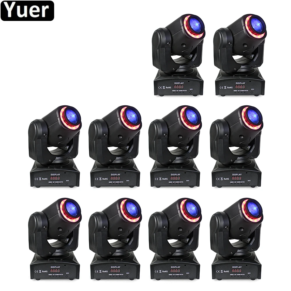 10Pcs/Lot DJ LED Spot Moving Head Light 30W Lamp With LED Tube KTV Bar Stage Moving Head Lights DMX512 Sound Control Party Light